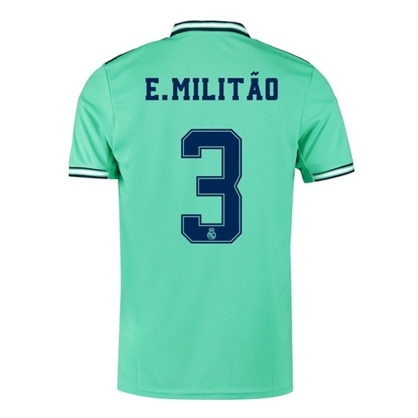 Camiseta Real Madrid NO.3 E.Militão Replica Tercera Ropa 2019/20 Verde